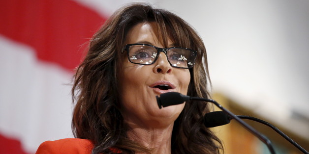 Former Alaska Governor Sarah Palin speaks during Milwaukee County GOP's 'Wisconsin Decides 2016' presidential candidate event at the American Serb Banquet Hall in Milwaukee April 1, 2016. REUTERS/Kamil Krzaczynski