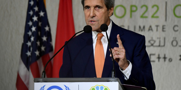 U.S. Secretary of State John Kerry gives a speech at the COP22 Climate Change Conference in Marrakech, Morocco November 16, 2016. REUTERS/Mark Ralston/Pool