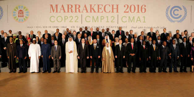 World leaders pose for a family photo at the UN Climate Change Conference 2016 (COP22) in Marrakech, Morocco November 15, 2016. REUTERS/Youssef Boudlal