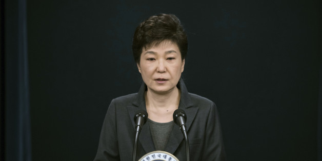 FILE - In this Friday, Nov. 4, 2016, file photo, South Korean President Park Geun-hye speaks during an address to the nation, at the presidential Blue House in Seoul, South Korea. In only a few days, South Korea's biggest scandal in years has done what six decades of diplomacy and bloodshed couldnât, uniting the rival Koreas, at least in one area: indignation against South Koreaâs leader. North Korean propaganda regularly attacks South Korean President Park Geun-hye. Many South Koreans now seem to be reaching Pyongyang levels of fury over an investigation into whether Park allowed a longtime confidante to manipulate her administration from the shadows. (Ed Jones/Pool Photo via AP, File)