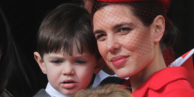 Charlotte Casiraghi and her son Raphael stand at the Palace Balcony during Monaco's National Day November 19, 2016. REUTERS/Eric Gaillard