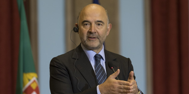 LISBON, PORTUGAL - NOVEMBER 18: European Commissioner for Economic and Financial Affairs, Taxation and Customs Pierre Moscovici and Portugal's Minister of Finance Mario Centeno (not pictured) hold a joint press conference on November 18, 2016 in Lisbon, Portugal. Commissioner Moscovici praised Portugal's progress towards achieving financial and economic goals. (Photo by Horacio Villalobos - Corbis/Getty Images)
