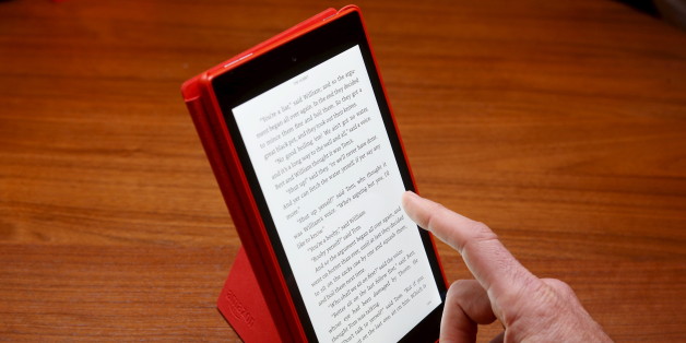 The new Amazon Fire HD 8 tablet in a case is displayed during a media event introducing new Amazon products in San Francisco, California September 16, 2015. Amazon on Thursday rolled out a line of new, 8-inch and 10-inch Fire HD tablets and revamped Fire TV gadgets. Photo taken September 16, 2015. REUTERS/Beck Diefenbach