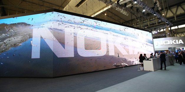 The Nokia logo is displayed at the Nokia pavillon during day four of the Mobile World Congress at the Fira Gran Via complex in Barcelona, Spain on February 25, 2016. The annual Mobile World Congress hosts some of the world's largest communication companies, the show runs from the 22 to 25 February. Photo by Manuel Blondeau/AOP.Press/Corbis (Photo by AOP.Press/Corbis via Getty Images)
