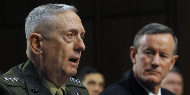 U.S. Marine Corps General James Mattis (L) and Navy Admiral William McRaven (R) testify at the Senate Armed Services Committee in Washington March 5, 2013 in regard to the Defense Authorization Request for fiscal year 2014. REUTERS/Gary Cameron (UNITED STATES - Tags: MILITARY POLITICS)