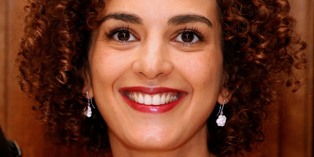 Moroccan-French author Leila Slimani reacts at the Drouant restaurant after she received the French literary prize Prix Goncourt for her novel "Chanson douce" (Sweet Song), in Paris, France, November 3, 2016. . REUTERS/Jacky Naegelen