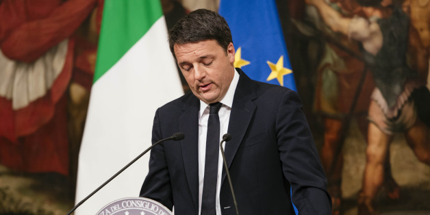 The Prime Minister of Italy Matteo Renzi speaks at Palazzo Chigi admitting his defeat in the referendum vote and promising to resign. December 5, 2016 Rome, Italy. (Photo by Jacopo Landi/NurPhoto via Getty Images)