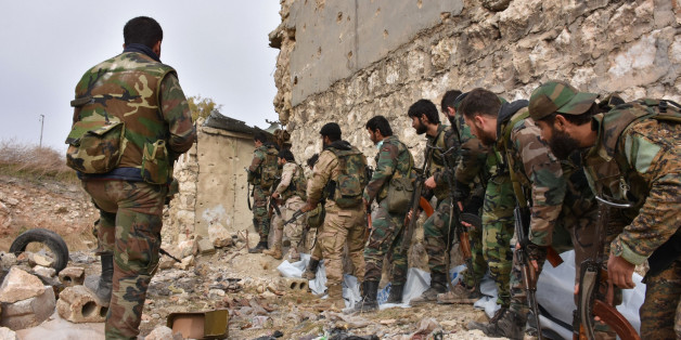 Soldaten der syrischen Regierungsarmee in Aleppo