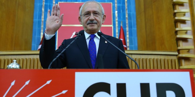 ANKARA, TURKEY - NOVEMBER 29: Kemal Kilicdaroglu, head of the Republican Peoples Party (CHP), gives a speech during the parliamentary group meeting of his party at the Grand National Assembly of Turkey (TBMM) in Ankara, Turkey on November 29, 2016. (Photo by Halil Sagirkaya/Anadolu Agency/Getty Images)