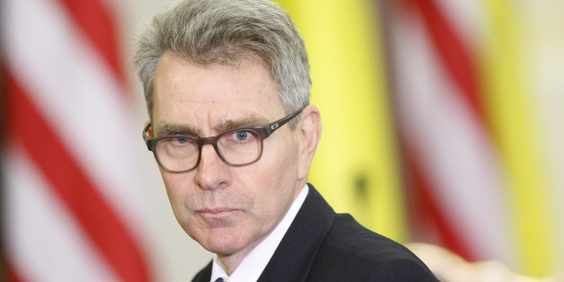 US Ambassador to Ukraine Geoffrey R. Pyatt before a press-conference of Ukrainian President Petro Poroshenko and US Vice President Joe Biden during their meeting in Kiev, Ukraine, 07 December 2015. Joe Biden arrived to Ukraine with a two-day official visit for meetings with President Petro Poroshenko, Prime Minister Arseniy Yatsenyuk and representatives from Ukrainian civil society. (Photo by STR/NurPhoto) (Photo by NurPhoto/NurPhoto via Getty Images)