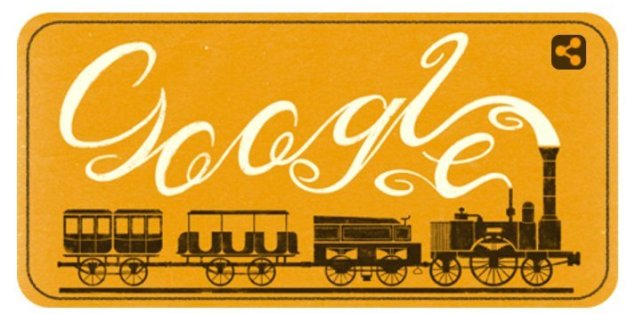 Das Google Doodle ehrt die erste kommerzielle Lok in Deutschland, den Adler