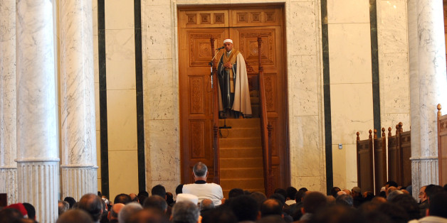 Tunisian cheikh Mohamed Machfer gives his sermon during friday prayer on February, 4 2011 in Zine El Abidine Ben Ali mosquee in Carthage near Tunis. European Union lawmakers meet with Tunisia's interim government today in post-crisis talks following the regional bloc's pledge to help the country's democratic transition. AFP PHOTO / FETHI BELAID (Photo credit should read FETHI BELAID/AFP/Getty Images)