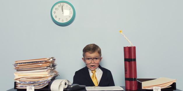 A young executive is not going to meet his deadline. Boom.
