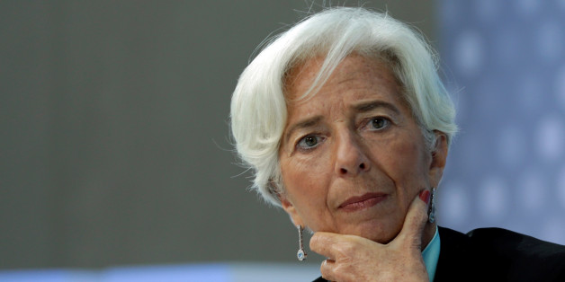 International Monetary Fund (IMF) Managing Director Christine Lagarde participates in the One-to-One event featuring Michael Lewis during the last day of the IMF/World Bank annual meetings in Washington, U.S., October 9, 2016. REUTERS/Yuri Gripas