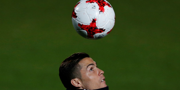 Football Soccer - Real Madrid training - FIFA Club World Cup - Yokohama, Japan - 13/12/16. Real Madrid's Cristiano Ronaldo attends training ahead of FIFA Club World Cup Semi-Final match against Club America. REUTERS/Issei Kato