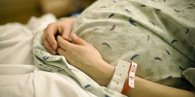 Pregnant woman in hospital.