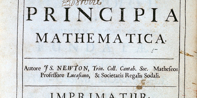 Title page of Newton's Philosophiae Naturalis Principia Mathematica, 1687. English scientist and mathematician Isaac Newton's (1642-1727) discoveries were prolific and exerted a huge influence on science and thought. His theories of gravity and his three laws of motion were outlined in his greatest work, Philosophiae Naturalis Principia Mathematica, (1687) and he is credited with discovering differential calculus. He also formulated theories regarding optics and the nature of light that led to him building the first reflecting telescope. Knighted by Queen Anne in 1705, Newton is buried in Westminster Abbey, London. (Photo by Ann Ronan Pictures/Print Collector/Getty Images)
