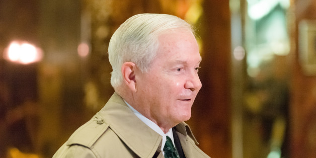 TRUMP TOWER, NEW YORK, NY, UNITED STATES - 2016/12/02: Former Secretary of Defense Robert Gates is seen in Trump Tower's lobby following his meeting with President-elect Donald Trump. Members of President-elect Donald J. Trump's transition team and invited guests were seen passing through the lobby of Trump Tower in New York City where Mr. Trump is holding an ongoing series of meetings regarding the composition of his Presidential cabinet. (Photo by Albin Lohr-Jones/Pacific Press/LightRocket vi