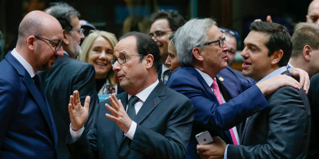 (L-R) Belgium's Prime Minister Charles Michel, France's President Francois Hollande, European Commission President Jean Claude Juncker and Greece's Prime Minister Alexis Tsipras attend a EU Summit at the European Council headquarters in Brussels, Belgium December 15, 2016. REUTERS/Yves Herman TPX IMAGES OF THE DAY