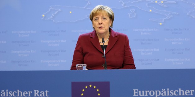 BRUSSELS, BELGIUM - DECEMBER 15: German Chancellor Angela Merkel attends a press conference after the European Union (EU) Leaders Summit in Brussels, Belgium on December 15, 2016. (Photo by Dursun Aydemir/Anadolu Agency/Getty Images)