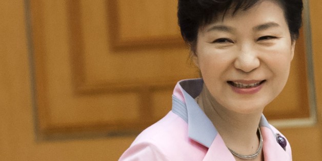 South Korea's President Park Geun-hye awaits the arrival of US Secretary of State John Kerry for a meeting at the Blue House in Seoul on May 18, 2015. Kerry is here to discuss security issues in the wake of a new ballistic missile test by North Korea and the reported execution of its defence chief. AFP PHOTO / POOL / SAUL LOEB (Photo credit should read SAUL LOEB/AFP/Getty Images)