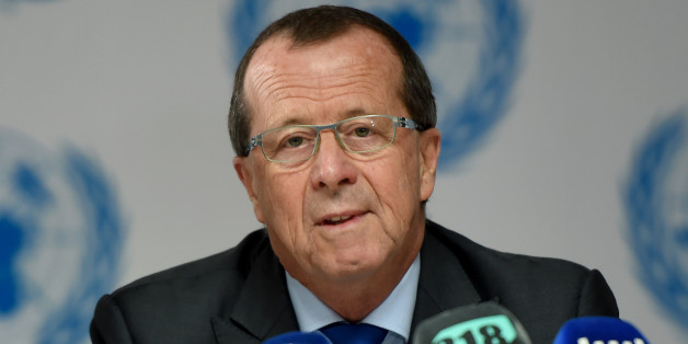 United Nations special envoy on Libya Martin Kobler speaks during a press conference to mark International Migrants Day on December 18, 2016 in Tunis. / AFP / FETHI BELAID (Photo credit should read FETHI BELAID/AFP/Getty Images)
