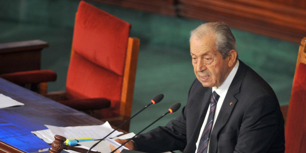 Tunisian President of the Assembly Mohamed Ennaceur addresses the Tunisian parliament in Tunis on November 26, 2015 two days after the attack against presidential guards who were killed in a bomb blast on a bus in the centre of the Tunisian capital. Tunisia announced it is closing its land border with war-torn Libya for 15 days after a deadly bus bombing in Tunis claimed by the Islamic State group. AFP PHOTO / FETHI BELAID / AFP / FETHI BELAID (Photo credit should read FETHI BELAID/AFP/Getty Images)