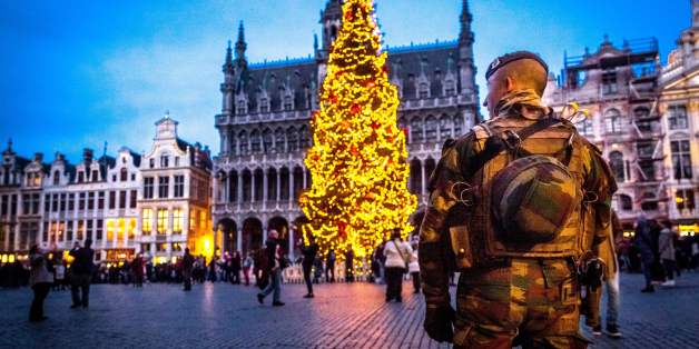 A serviceman patrols on the Grand-Place (Groote Markt) on the sidelines of the 'winter wonders' Christmas market, in Brussels on December 20, 2016. The 16th edition of the Christmas market with events is open from November 25 to January 1, 2017. Security was beefed up at Christmas markets across Europe after a lorry ploughed through a market in Berlin on December 19, 2016, killing 12 people and heightening security fears at the onset of the holiday season. The carnage in the German capital had