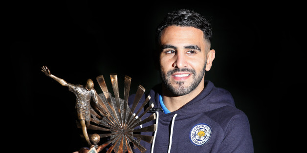 LEICESTER, ENGLAND - DECEMBER 12: Riyad Mahrez Receives the African Footballer of the Year at Belvoir Drive Training Complex on December 12, 2016 in Leicester, United Kingdom. (Photo by Plumb Images/Leicester City FC via Getty Images)