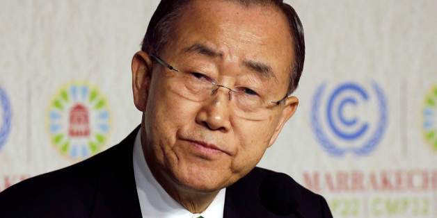 United Nations Secretary-General Ban Ki-moon speaks at the UN World Climate Change Conference 2016 (COP22) in Marrakech, Morocco, November 15, 2016. REUTERS/Youssef Boudlal