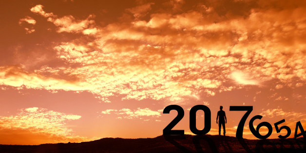 Man Enjoying and 2017 years while celebrating new year
