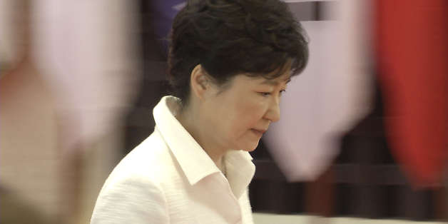 VIENTIANE, LAOS - 2016/09/08: Park Geun-hye, President of South Korea, arrives for a welcome dinner during the Association of Southeast Asian Nations (ASEAN) summit the Laotian capital Vientiane. (Photo by Stephen J. Boitano/LightRocket via Getty Images)