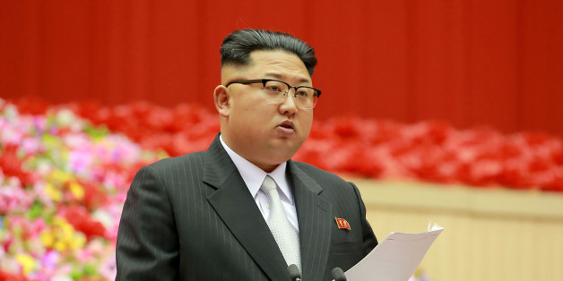 This photo taken on December 23, 2016 and released on December 24 by North Korea's official Korean Central News Agency (KCNA) shows North Korean leader Kim Jong-Un making an opening address at the First Conference of Chairpersons of the Primary Committees of the Workers' Party of Korea at the Pyongyang Indoor Stadium in Pyongyang. / AFP / KCNA / STR / South Korea OUT / REPUBLIC OF KOREA OUT ---EDITORS NOTE--- RESTRICTED TO EDITORIAL USE - MANDATORY CREDIT 'AFP PHOTO/KCNA VIA KNS' - NO MARKETIN