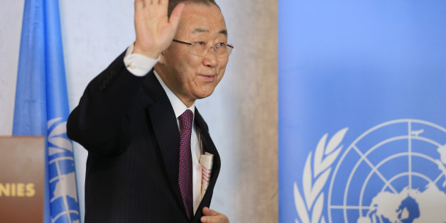 U.N. Secretary-General Ban Ki-moon attends the Cyprus reunification talks in the Swiss mountain resort of Mont Pelerin, Switzerland November 7, 2016. REUTERS/Pierre Albouy