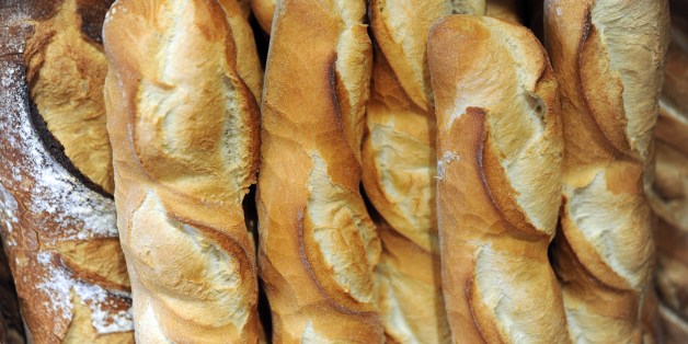 Baguettes are arranged for display during the Best Baguette in NYC competition in New York, U.S., on Thursday, Jan. 21, 2016. Fourteen of the city's best bakers and pastry chefs will be battling it out for the title of 'Best Baguette in NYC' in a blind tasting judged by an impressive panel of experts. Photographer: Chris Goodney/Bloomberg via Getty Images