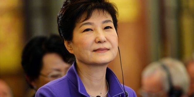 South Korean President Park Geun-Hye looks on during the France-Korea Economic Forum organized by French employers association Medef on June 2, 2016 in Paris. / AFP / ERIC PIERMONT (Photo credit should read ERIC PIERMONT/AFP/Getty Images)