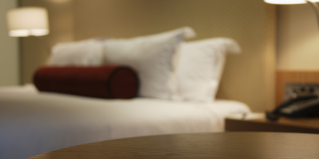 Hotel room keycard on table
