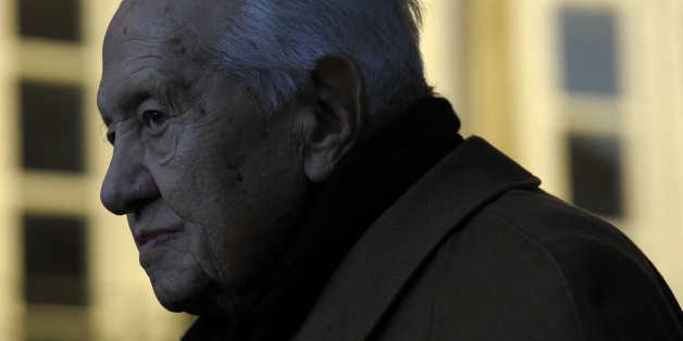 Former Portuguese President Mario Soares looks on during a meeting at Republic Square in Viana do Castelo, northern Portugal, to support the shipyard workers against the government's plans to close the company on December 7, 2013. AFP PHOTO/ MIGUEL RIOPA (Photo credit should read MIGUEL RIOPA/AFP/Getty Images)