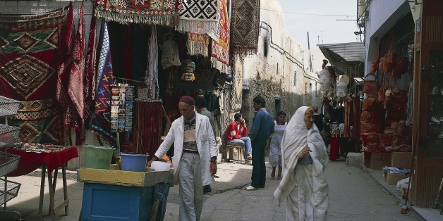TUNISIA - MARCH 5: Souks in the medina of Sousse (UNESCO World Heritage List, 1988), Sousse governorate (Wilayat Susah), Tunisia. (Photo by DeAgostini/Getty Images)