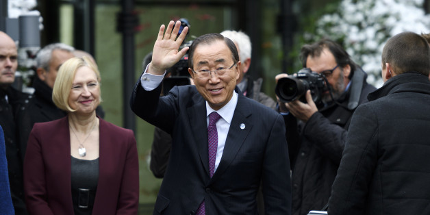 U.N. Secretary-General Ban Ki-moon attends the Cyprus reunification talks in the Swiss mountain resort of Mont Pelerin, Switzerland November 7, 2016. REUTERS/Fabrice Coffrini/Pool