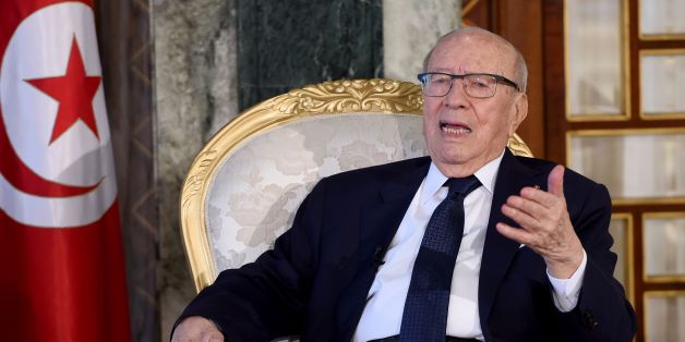 Tunisian President Beji Caid Essebsi answers questions during his meeting with French students of political science at the Presidential Palace in Carthage on January 12, 2017. / AFP / FETHI BELAID (Photo credit should read FETHI BELAID/AFP/Getty Images)