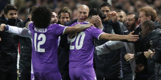 Zidane et ses joueurs du Real Madrid ce jeudi 12 janvier.