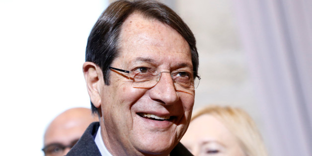 Cypriot President Nicos Anastasiades arrives for the Cyprus reunification talks at the United Nations in Geneva, Switzerland January 9, 2017. REUTERS/Denis Balibouse