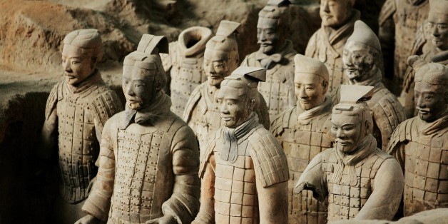 CHINA - NOVEMBER 29: Emperor Qin Shi Huang'S Terra Cotta Soldiers In Xian, China On November 29, 2007 - The Terra Cotta Warriors and Horses are the most significant archeological excavations of the 20th century - Work is ongoing at this site, which is around 1.5 kilometers east of Emperor Qin Shi Huang's Mausoleum, Lintong County, Shaanxi Province - Upon ascending the throne at the age of 13 (in 246 BC), Qin Shi Huang, later the first Emperor of all China, had begun to work for his mausoleum -