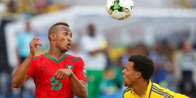 Football Soccer - African Cup of Nations - Gabon v Guinea-Bissau - Stade de l'Amitie - Libreville, Gabon - 14/1/17 - Gabon's Johann Obiang and Guinea-Bissau's Toni Brito Silva Sa in action. REUTERS/Mike Hutchings