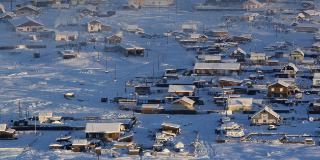 A general view of the village of Tomtor in the Oymyakon valley, in the Republic of Sakha, northeast Russia, January 28, 2013. The coldest temperatures in the northern hemisphere have been recorded in Sakha, the location of the Oymyakon valley, where according to the United Kingdom Met Office a temperature of -67.8 degrees Celsius (-90 degrees Fahrenheit) was registered in 1933 - the coldest on record in the northern hemisphere since the beginning of the 20th century. Yet despite the harsh climate, people live in the valley, and the area is equipped with schools, a post office, a bank, and even an airport runway (albeit open only in the summer). Picture taken January 28, 2013. REUTERS/Maxim Shemetov (RUSSIA - Tags: SOCIETY CITYSCAPE ENVIRONMENT)
ATTENTION EDITORS: PICTURE 9 OF 27 FOR PACKAGE 'THE POLE OF COLD'
SEARCH 'MAXIM COLD' FOR ALL IMAGES