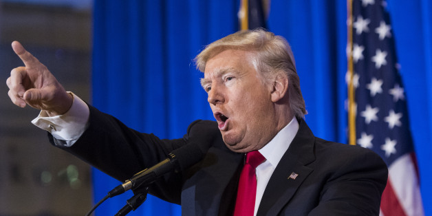 NEW YORK, NY - JANUARY 11: President-elect Donald Trump speaks during a press conference at Trump Tower in New York, NY on Wednesday, Jan. 11, 2017. (Photo by Jabin Botsford/The Washington Post via Getty Images)