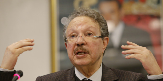 Planning agency chief Ahmed Lahlimi Alami speaks during a news conference at the Royal Mansour Hotel in Casablanca, Morocco, Tuesday, Jan. 20, 2015. Morocco's planning commission has predicted an economic rebound for 2015 with 4.8 percent growth, based on lower oil prices international and expectations of a strong harvest. (AP Photo/Abdeljalil Bounhar)