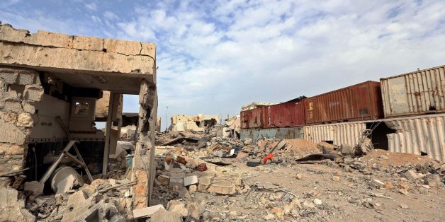 A general view shows destruction in Sirte's Al-Giza Al-Bahriya district on December 20, 2016 after they drove the Islamic State (IS) group out of its Libyan stronghold earlier this month. / AFP / MAHMUD TURKIA (Photo credit should read MAHMUD TURKIA/AFP/Getty Images)