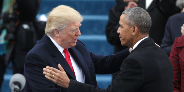 WASHINGTON, DC - JANUARY 20: President Barack Obama (R) greets President Elect Donald Trump on the West Front of the U.S. Capitol on January 20, 2017 in Washington, DC. In today's inauguration ceremony Donald J. Trump becomes the 45th president of the United States. (Photo by Alex Wong/Getty Images)